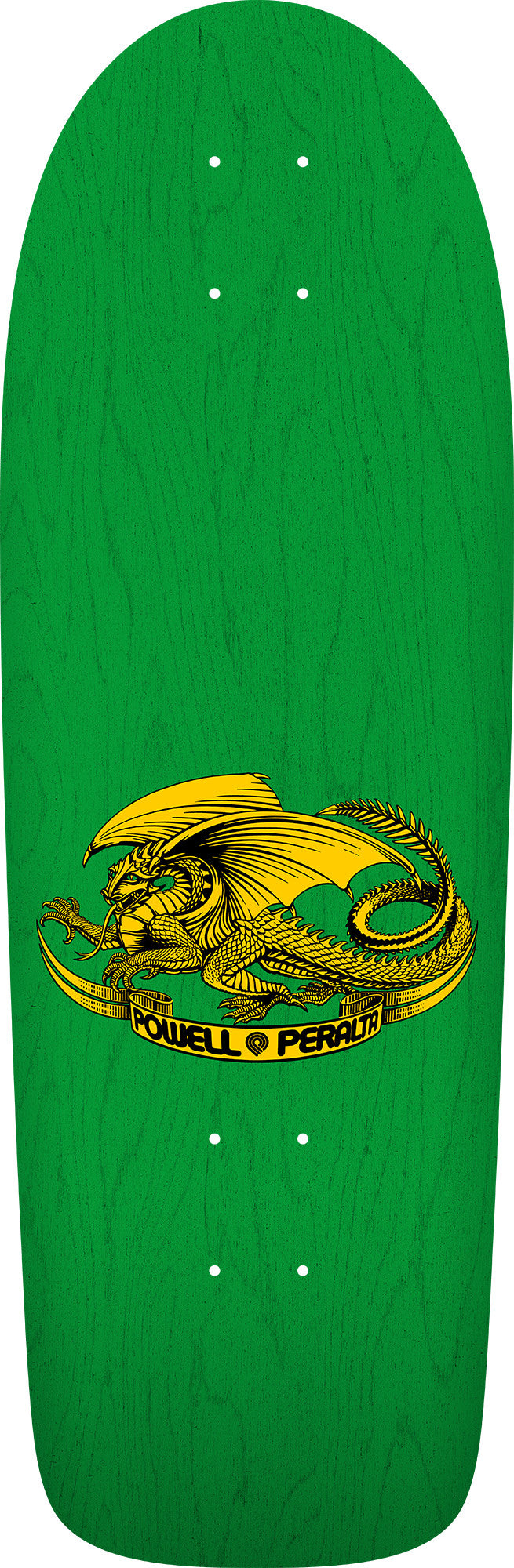 POWELL OG RODRIGUEZ SKULL & SWORD GREEN STAIN REISSUE SHAPED DECK 10.00 X 30.00