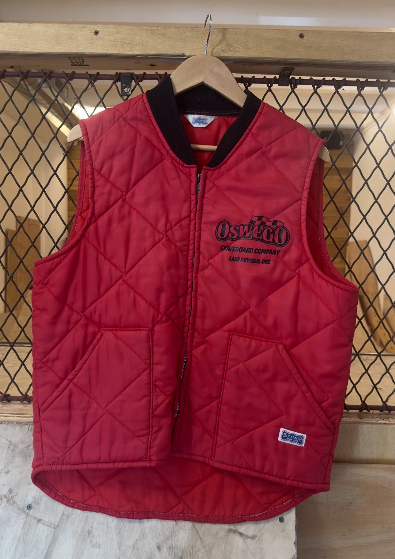 OSC Big Smith Red Quilt Puffer Vest L/XL Union Made