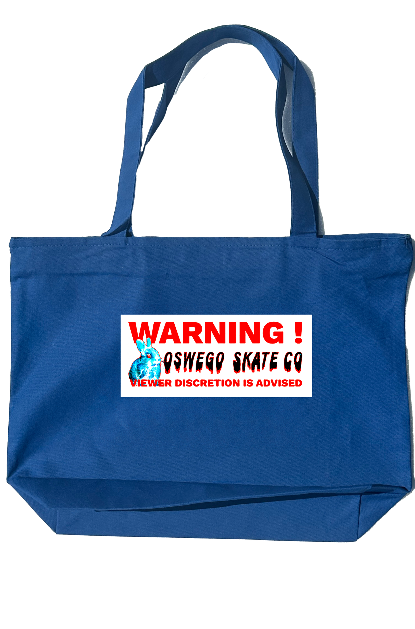 Zip Top Tote Blue