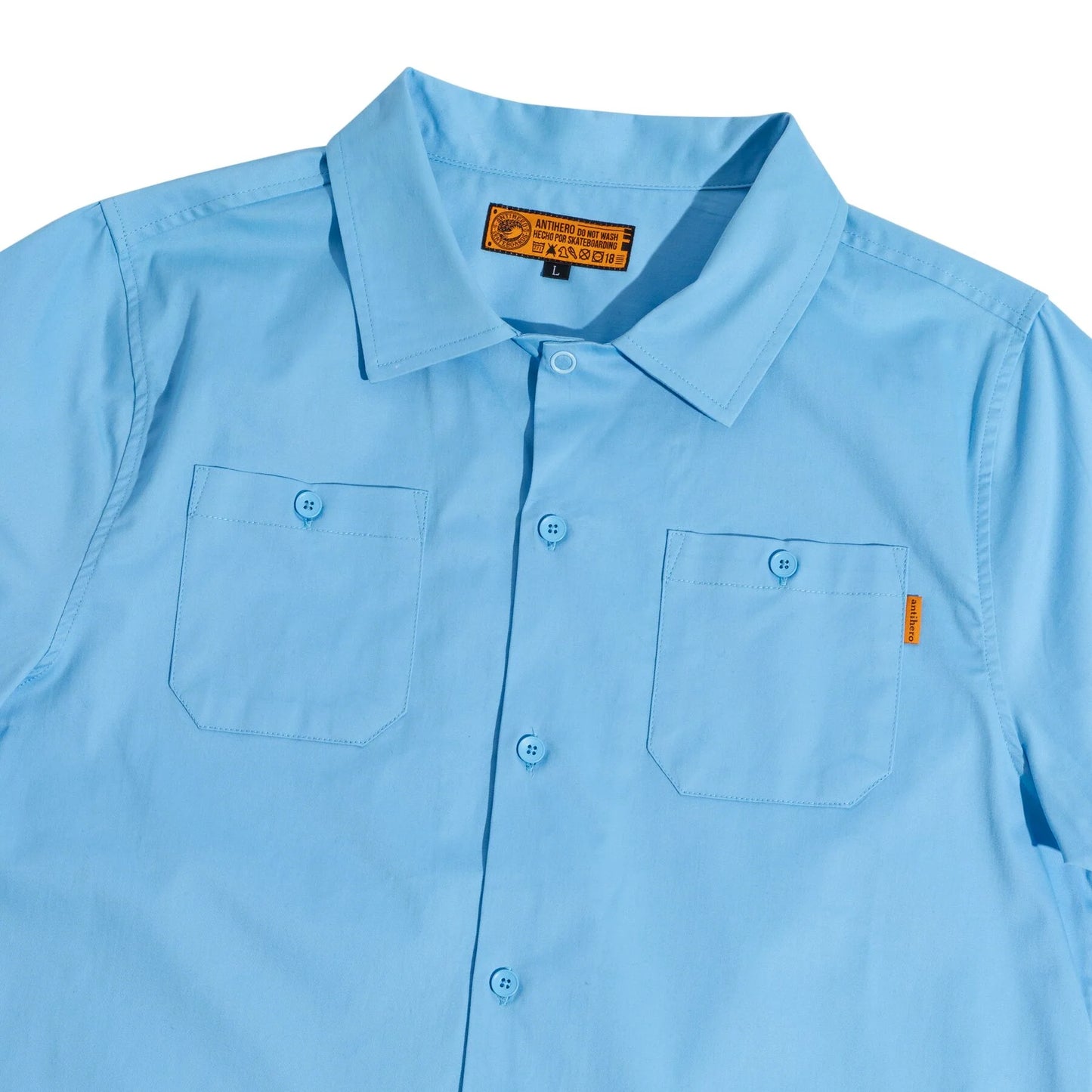 ANTI-HERO HECHO POR SKATE LIGHT BLUE WORK SHIRT