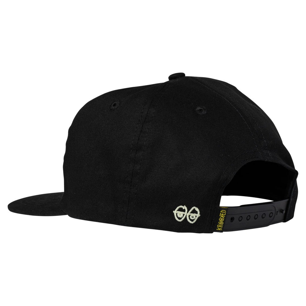 KROOKED MOONSMILE SCRIPT STRAPBACK HAT NAVY/WHITE