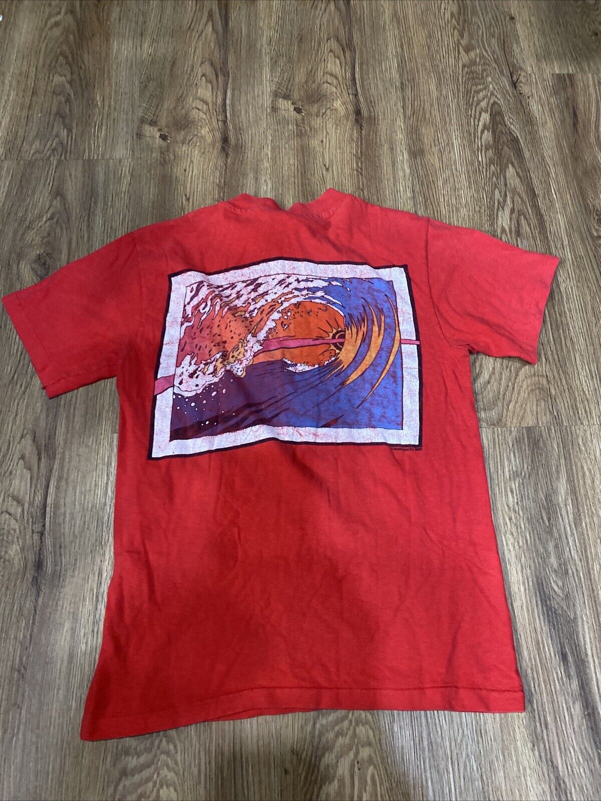 Vintage 80s Ocean Pacific OP Red Surf T Shirt Size Small