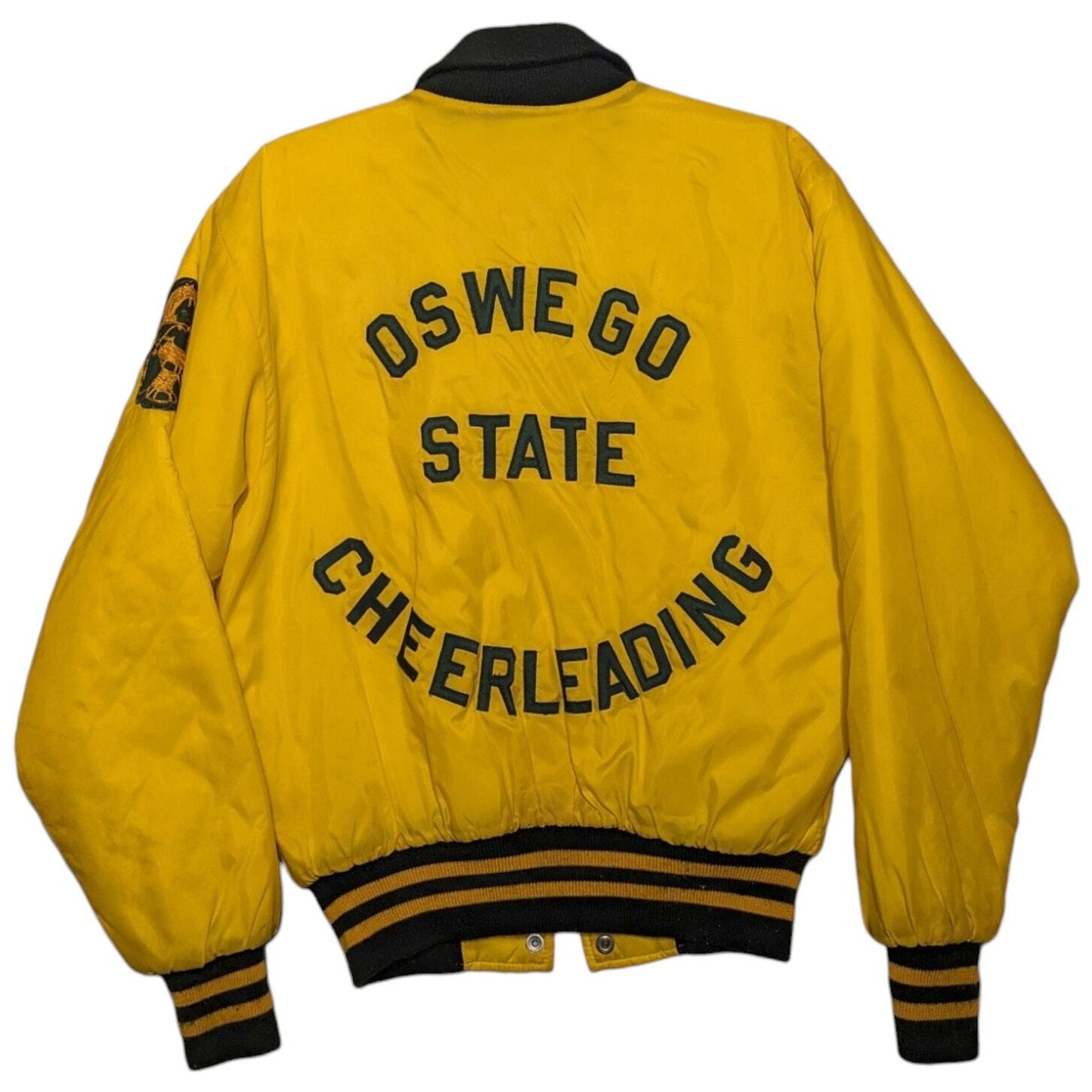 80s Oswego State Cheerleading Nylon Varsity Bomber jacket