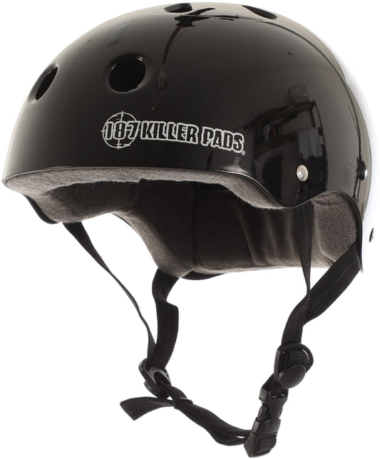 187 PRO SKATE HELMET W/ SWEATSAVER LINER BLACK GLOSS