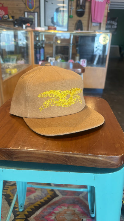 Antihero, duck canvas, gold lettering hat