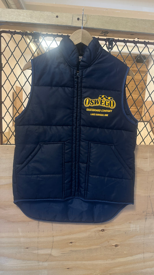 OSC Big Smith Blue Quilt Puffer Vest Small Union Made
