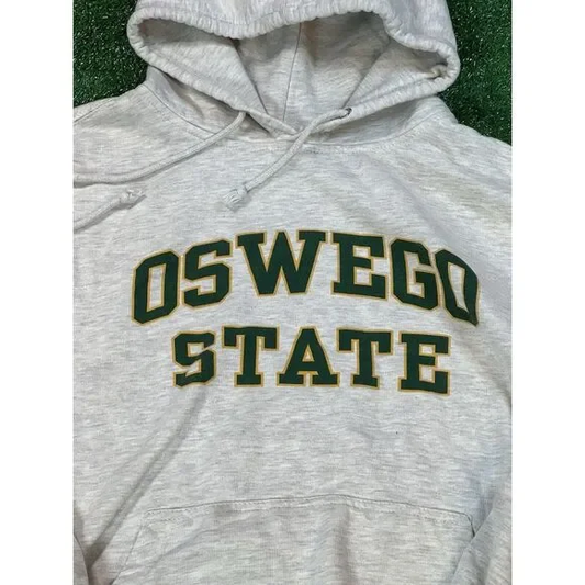 Vintage Oswego State Lakers Gray Sweatshirt Hoodie Men's LG MV Sport Heavy